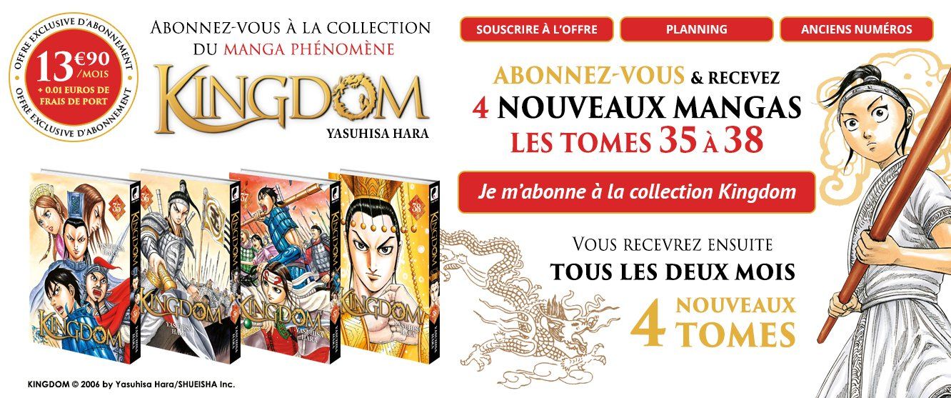 Kingdom Collection : Tous les 2 mois, 4 mangas pour 13.91 € par mois