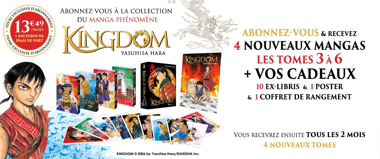 Kingdom Collection : Tous les 2 mois, 4 mangas + 4 Ex-libris inédits pour 13.50 € par mois