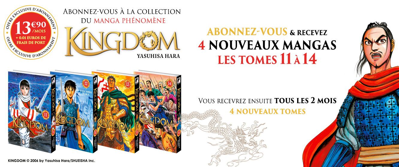 Kingdom Collection : Tous les 2 mois, 4 mangas pour 13.91 € par mois