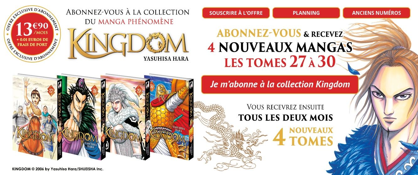 Kingdom Collection : Tous les 2 mois, 4 mangas pour 13.91 € par mois