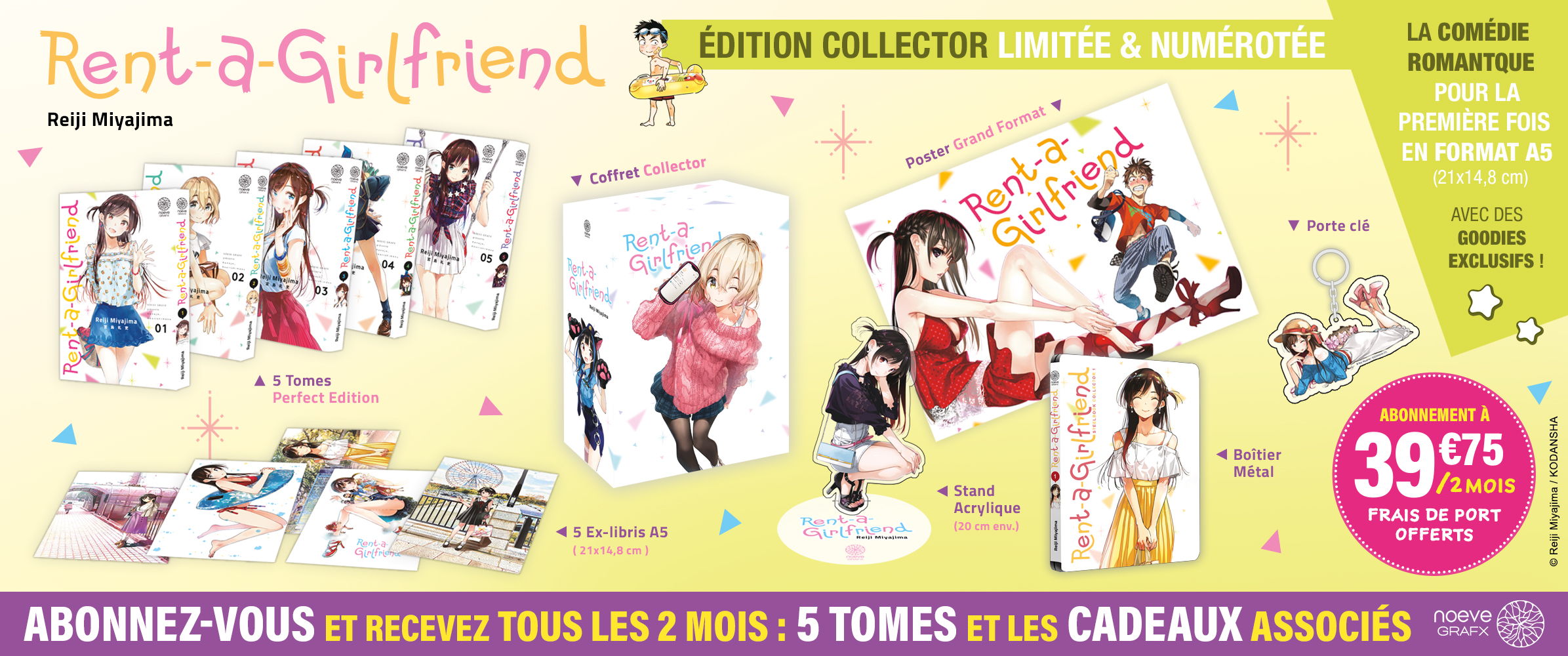 Rent-a-Girlfriend Collection : Tous les 2 mois, un coffret de 5 mangas pour 39.75 &euro;