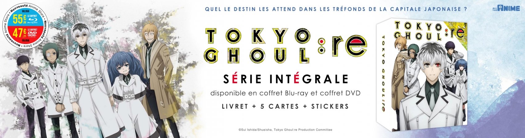 Nouveauté : Tokyo Ghoul:re la série intégrale en coffret BR ou DVD
