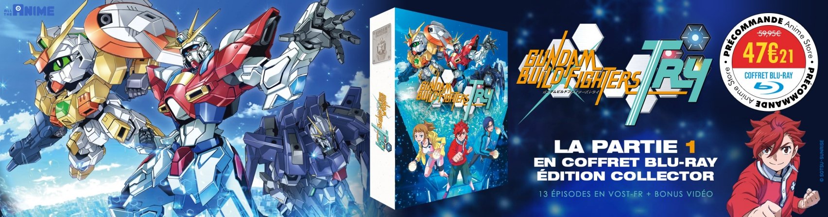 Mobile Suit Gundam Build Fighters Try la partie 1 en prcommande en Blu-ray
