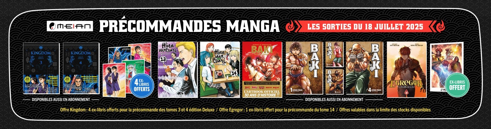 Prcommandez les prochaines sorties Meian + offres