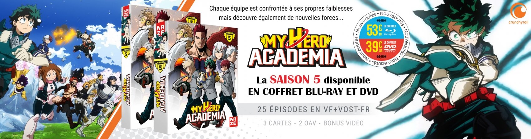 Nouveauts : My Hero Academia Saison 5 en coffret Blu-ray et DVD