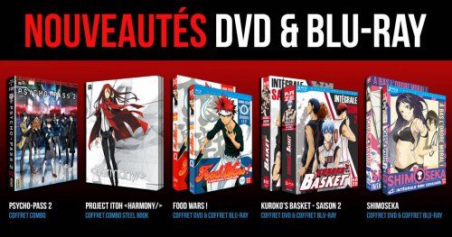 Nouveautés : Project Itoh Harmony, Psycho-Pass, Kuroko's Basket, Food Wars et Shimoseka