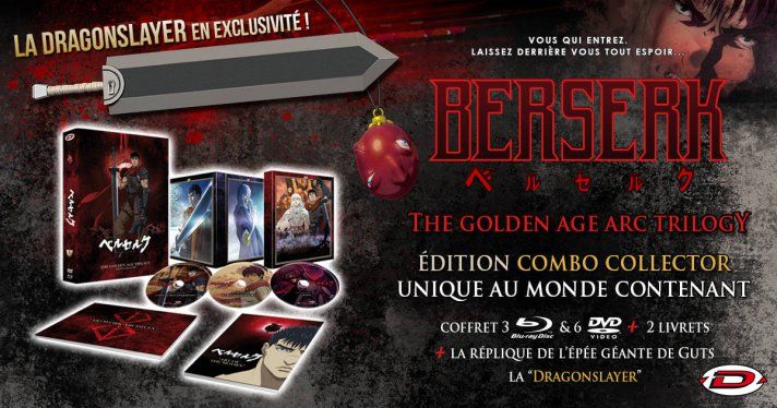 Nouveaut Dybex : les 3 films de Berserk l'ge d'or en dition collector avec la Dragonslayer