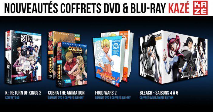 Nouveautés Kazé : Bleach, K, Food Wars, Cobra