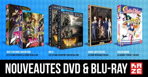Nouveautés Kazé : Jojo Bizarre adventure, Sailor Moon, Dance with Devils et Halo