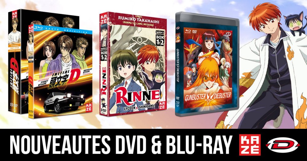 Nouveautés Kazé et Dybex : Rinne, Initial D et Gunbuster Vs Diebuster