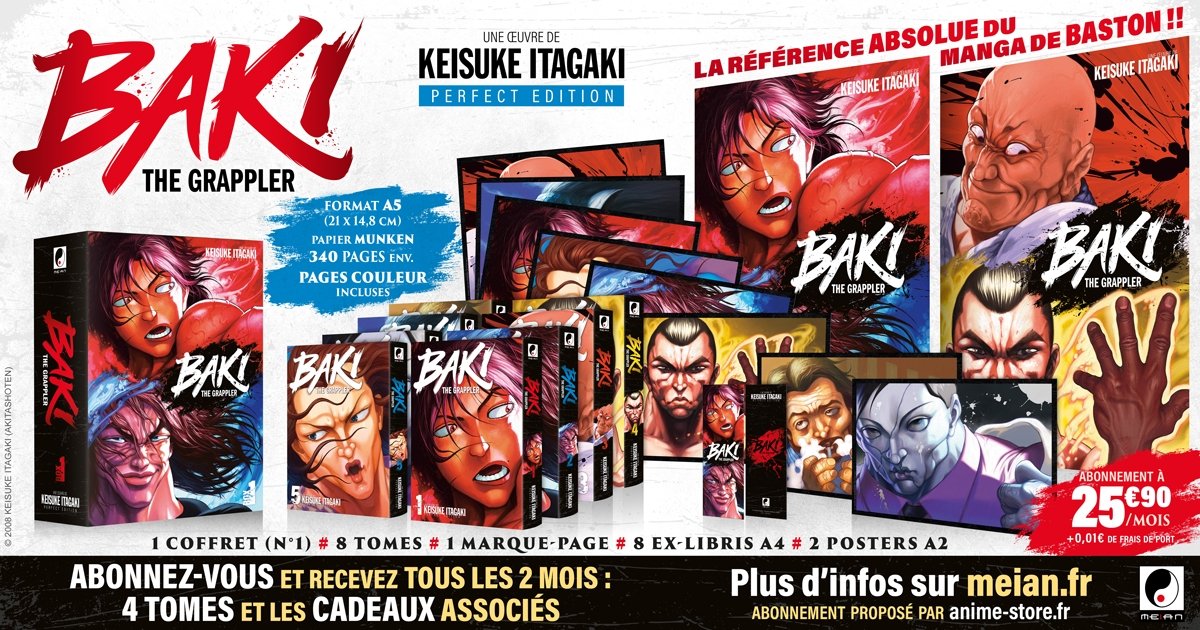 Abonnement Baki the Grappler (Meian) - Manga (Livres) | Anime-store.fr