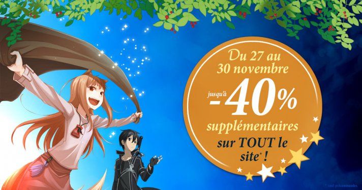 -10%  -40% supplmentaires sur tout le site jusqu' lundi !