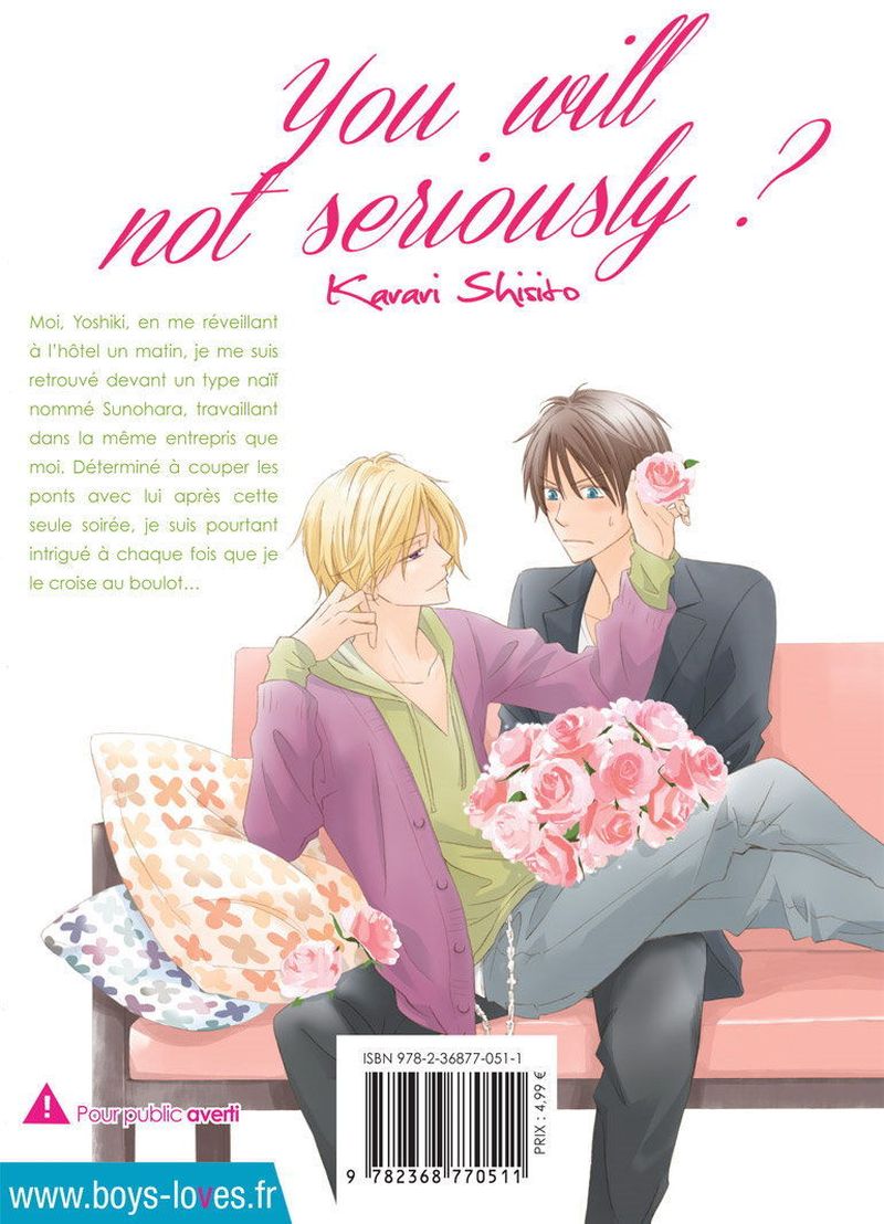 IMAGE 2 : You will not seriously ? - Livre (Manga) - Yaoi