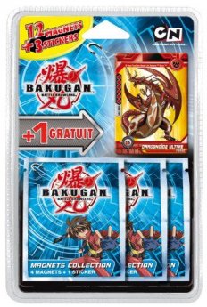 image : Cartes à collectionner (12 Magnets + 1 gratuit + 3 Stickers) - Bakugan