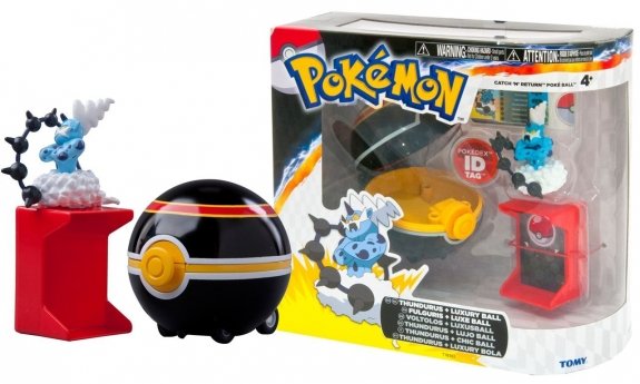 image : Figurine - Fulguris + Luxe Ball - Coffret Catch N Return Poké Ball - Pokemon - Tomy