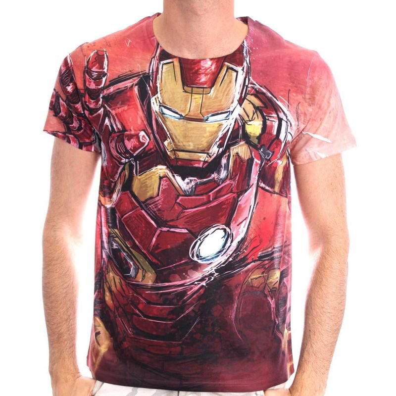 Visuel 1 : Tee Shirt - Iron Man paiting - Homme - Marvel - Cotton Division