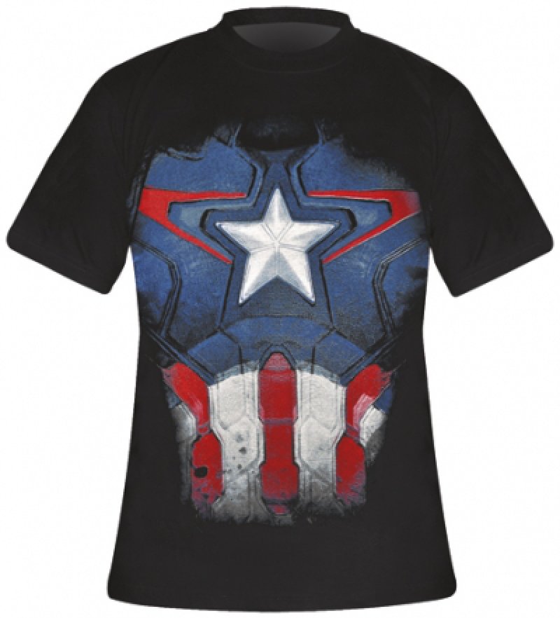 Visuel 1 : Tee Shirt - Combinaison de Captain America - Homme - Marvel - Cotton Division