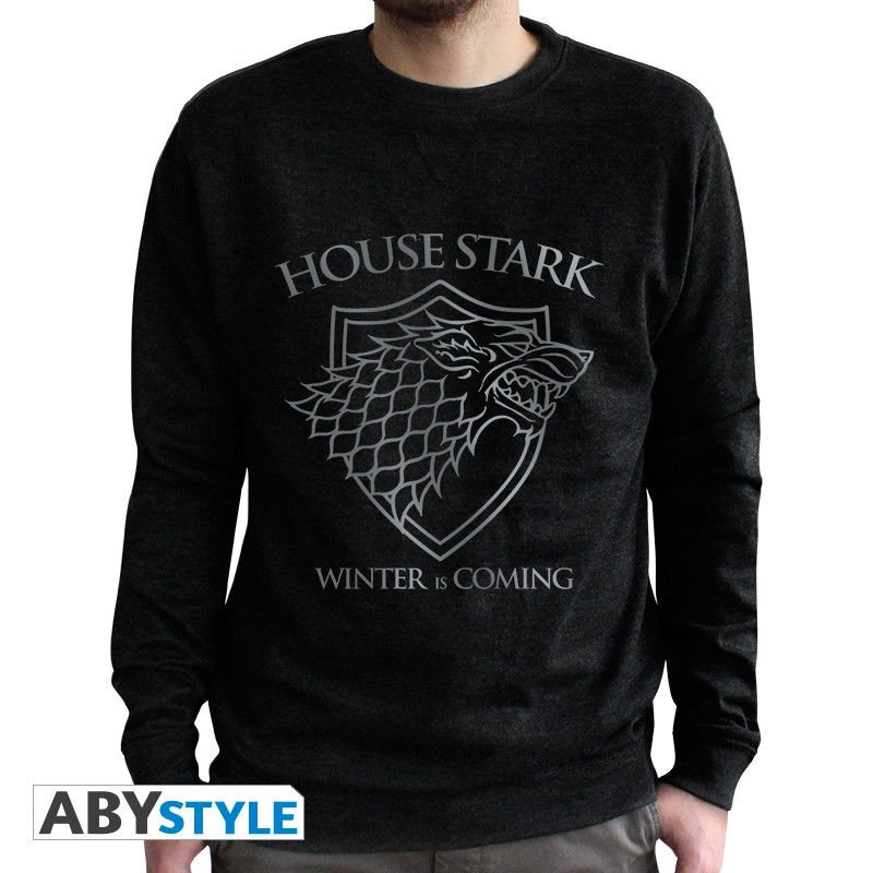 Visuel 1 : Sweat vintage - Maison Stark : Winter is coming - Homme - Noir - ABYstyle