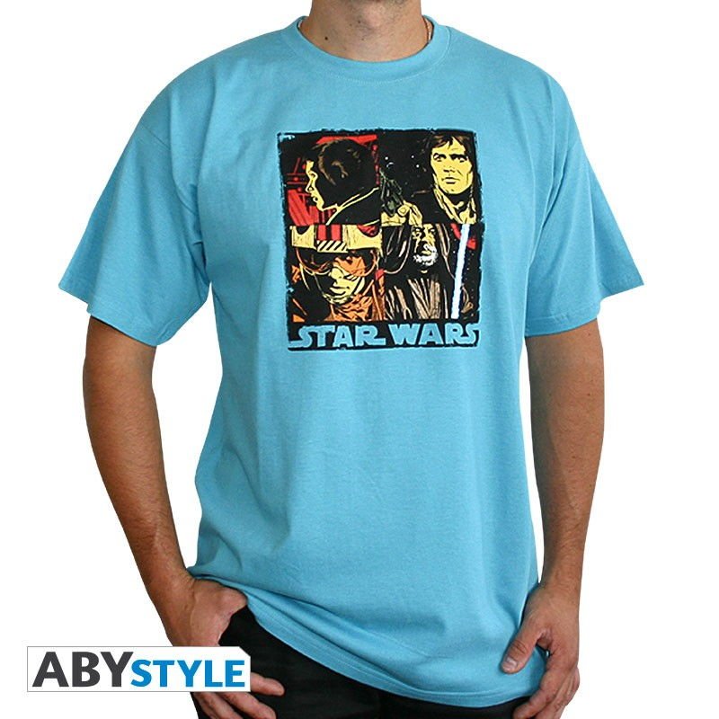 Visuel 1 : Tee Shirt - Pop Art - Star Wars - Homme - Bleu swiming pool - ABYstyle