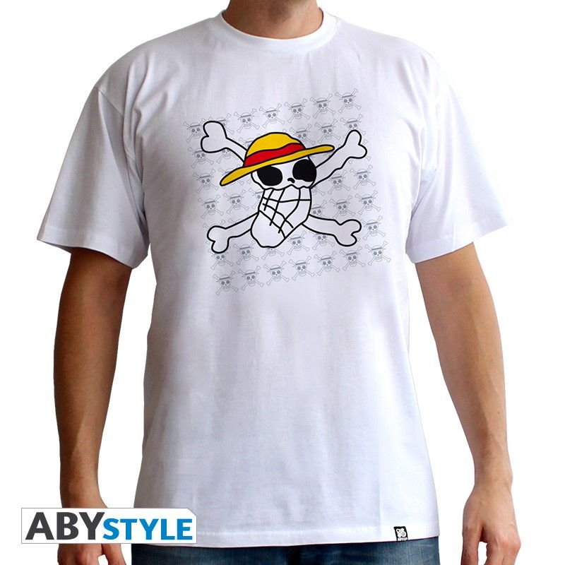 Visuel 1 : Tee Shirt - Dessin de luffy - One Piece - Homme - Blanc - ABYstyle