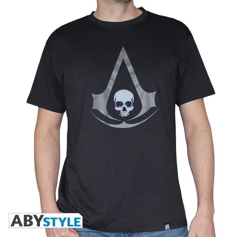 Visuel 1 : Tee Shirt - Crest AC4 gris - Assassin's Creed - Homme - Noir - ABYstyle