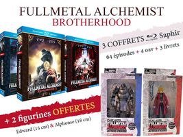Fullmetal Alchemist : Brotherhood - Intégrale - Pack 3 Coffrets Blu-ray + 2 figurines - Edition Saphir