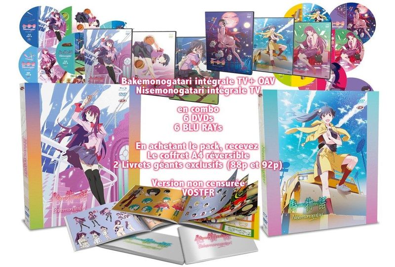 IMAGE 2 : Bakemonogatari + Nisemonogatari - Intégrale + 3 OAV - Coffret Combo [Blu-ray] + DVD - Edition Collector