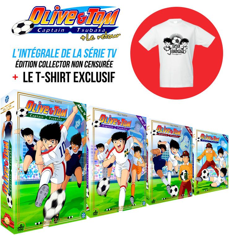 Olive et Tom - Intégrale - Pack 4 Coffrets DVD + T-Shirt - Collector - Captain Tsubasa