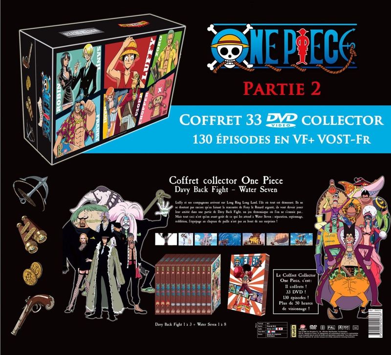 IMAGE 3 : One Piece - Partie 2 - Intégrale Arc 4 à 5 (Davy Back Fight, Water Seven) - Coffret 33 DVD - Édition Limitée - 130 Eps. - Edition 2017