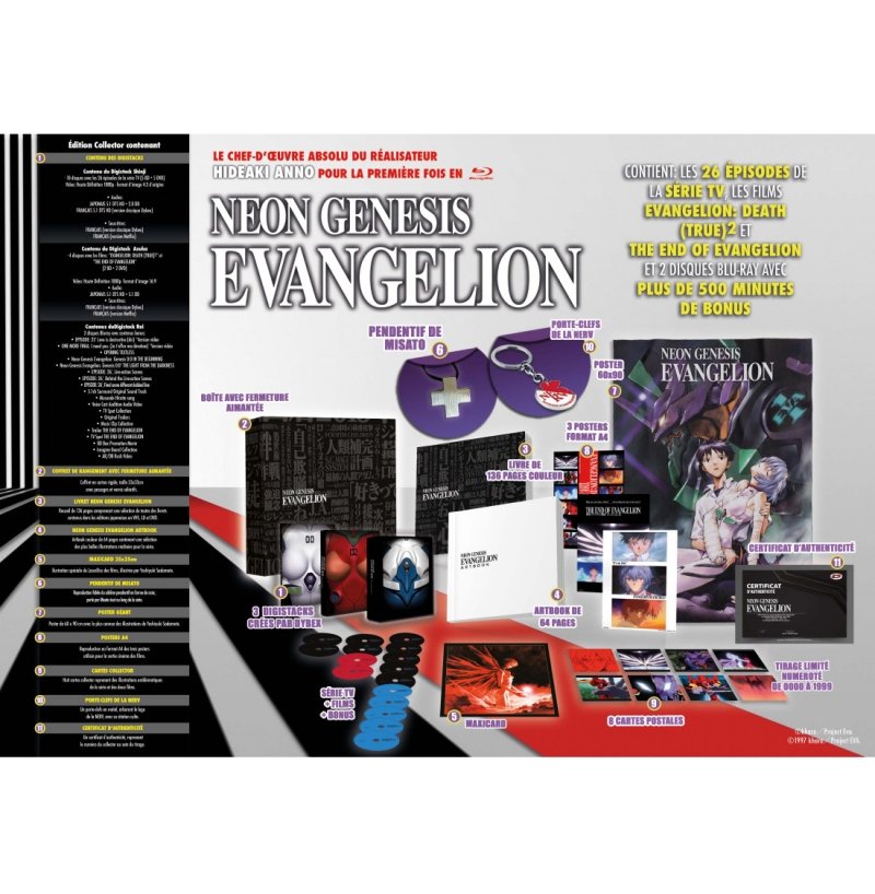 IMAGE 2 : Neon Genesis Evangelion - Intgrale - dition Limite Collector (2023) - Noir - Coffret Combo DVD + Blu-ray