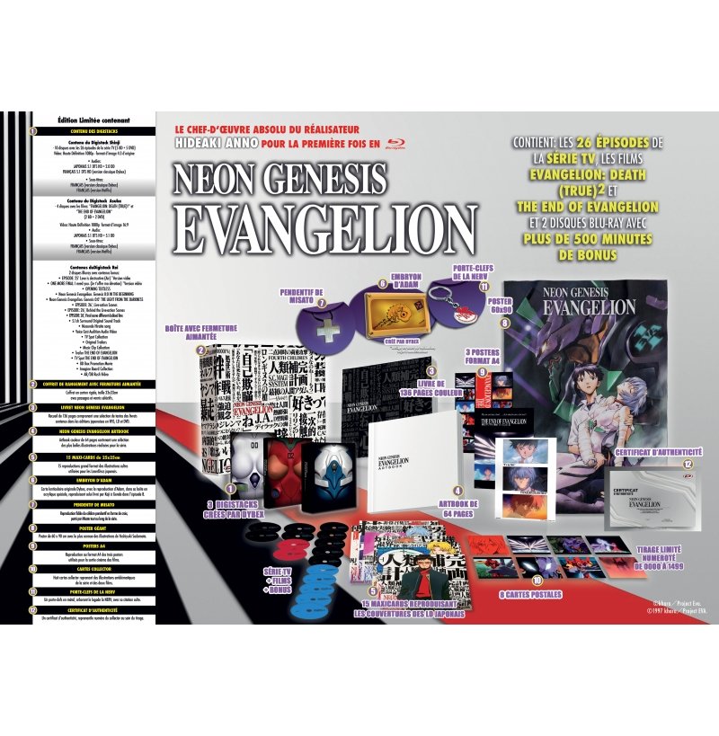 IMAGE 2 : Neon Genesis Evangelion - Intgrale - dition Limite Collector (2023) - Blanc - Coffret Combo DVD + Blu-ray